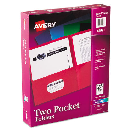 Two-pocket Folder, 40-sheet Capacity, 11 X 8.5, Light Blue, 25/box