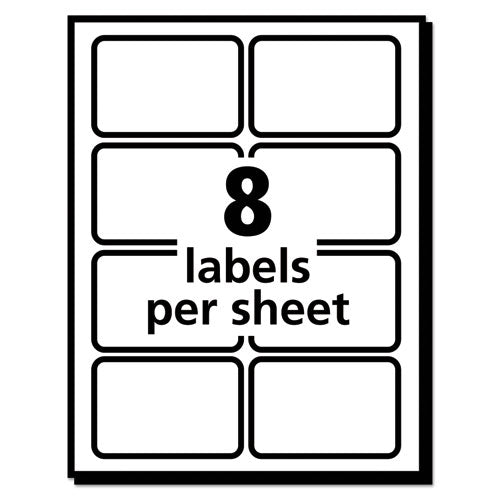 Ecofriendly Adhesive Name Badge Labels, 3.38 X 2.33, White, 80/pack