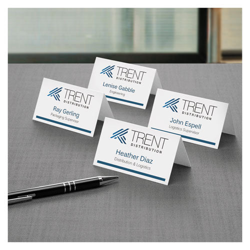 Small Tent Card, White, 2 X 3.5, 4 Cards/sheet, 40 Sheets/pack