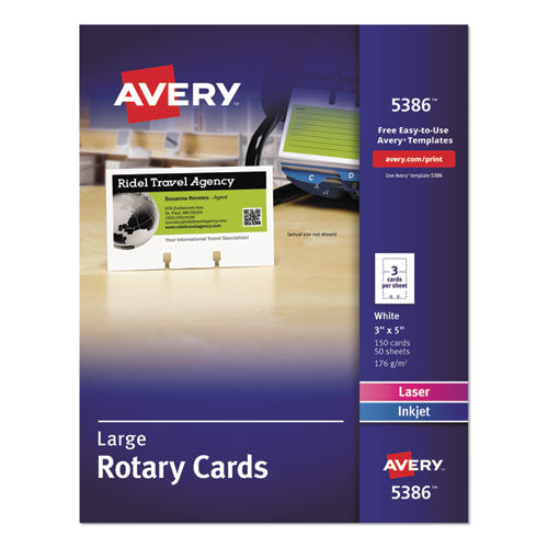 Small Rotary Cards, Laser/inkjet, 2.17 X 4, White, 8 Cards/sheet, 400 Cards/box