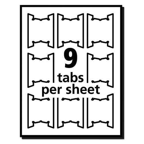 Laser Printable Hanging File Tabs, 1/5-cut, White, 2.06" Wide, 90/pack