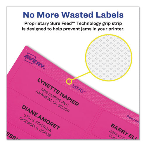 High-visibility Permanent Laser Id Labels, 2 X 4, Neon Assorted, 500/box