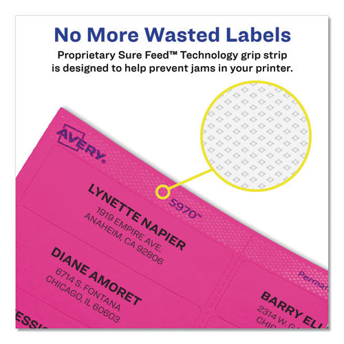 High-visibility Permanent Laser Id Labels, 2 X 4, Neon Assorted, 1000/box