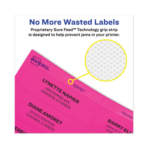 High-visibility Permanent Laser Id Labels, 1 X 2.63, Neon Yellow, 750/pack