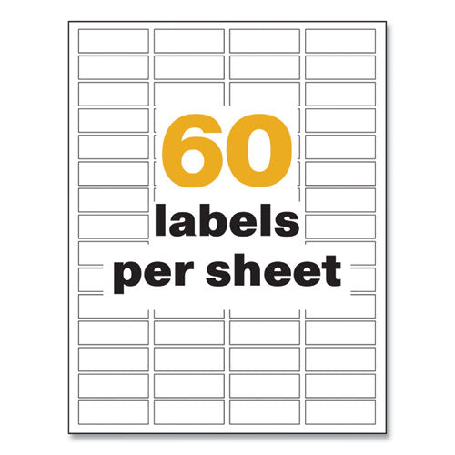 Ultraduty Ghs Chemical Waterproof And Uv Resistant Labels, 0.5 X 1.75, White, 60/sheet, 25 Sheets/pack