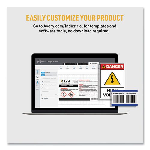 Permatrack Tamper-evident Asset Tag Labels, Laser Printers, 0.75 X 1.5, White, 40/sheet, 8 Sheets/pack