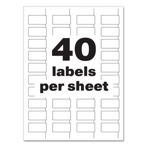 Permatrack Tamper-evident Asset Tag Labels, Laser Printers, 0.75 X 1.5, White, 40/sheet, 8 Sheets/pack