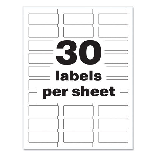 Permatrack Tamper-evident Asset Tag Labels, Laser Printers, 0.75 X 2, White, 30/sheet, 8 Sheets/pack