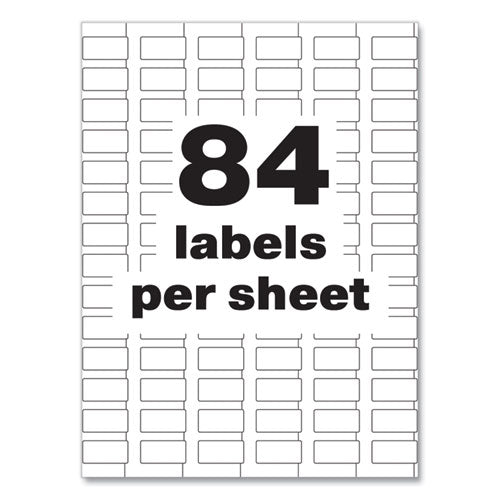 Permatrack Tamper-evident Asset Tag Labels, Laser Printers, 0.5 X 1, White, 84/sheet, 8 Sheets/pack