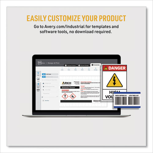 Permatrack Tamper-evident Asset Tag Labels, Laser Printers, 2 X 3.75, White, 8/sheet, 8 Sheets/pack