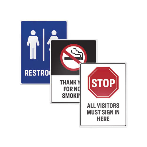 Surface Safe Removable Label Safety Signs, Inkjet/laser Printers, 5 X 7, White, 2/sheet, 15 Sheets/pack