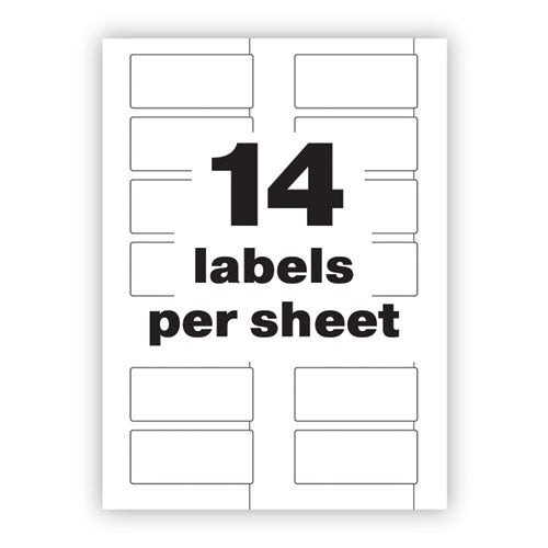 Permatrack Durable White Asset Tag Labels, Laser Printers, 1.25 X 2.75, White, 14/sheet, 8 Sheets/pack