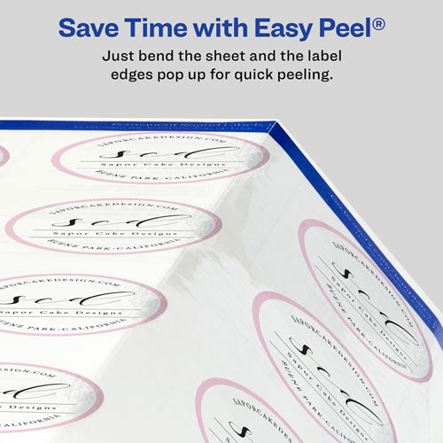 Round Print-to-the Edge Labels With Surefeed And Easypeel, 1.67" Dia, Glossy Clear, 500/pk