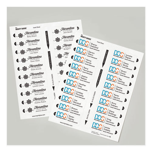 The Mighty Badge Name Badge Inserts, 1 X 3, Clear, Laser, 20/sheet, 5 Sheets/pack