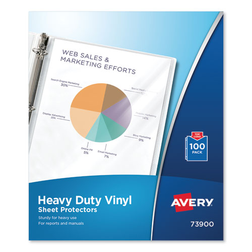 Top-load Vinyl Sheet Protectors, Heavy Gauge, Letter, Clear, 100/box