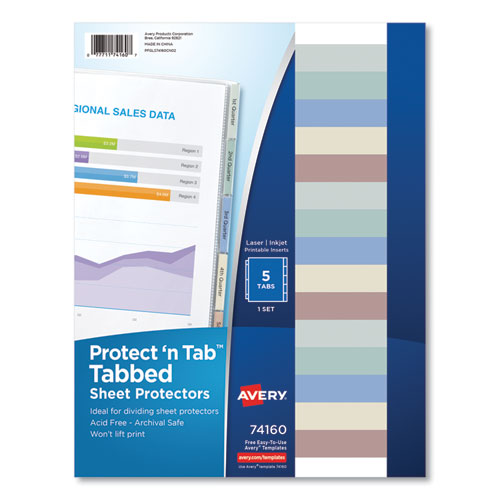 Protect 'n Tab Top-load Clear Sheet Protectors W/eight Tabs, Letter