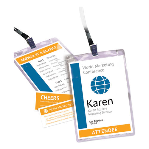 Clip-style Badge Holder With Laser/inkjet Insert, Top Load, 3.5 X 2.25, White, 100/box