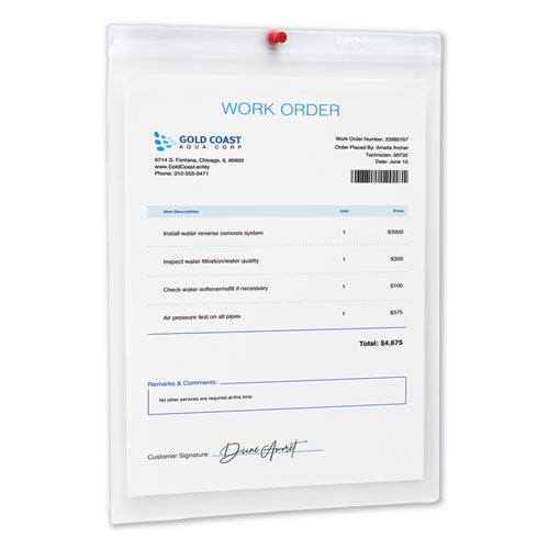 Job Ticket Holders, Heavy Gauge Vinyl, 9 X 12, Clear, 10/pack