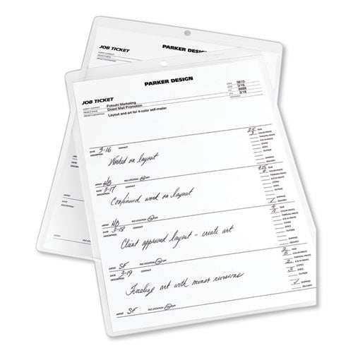 Job Ticket Holders, Heavy Gauge Vinyl, 9 X 12, Clear, 10/pack