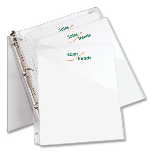 Binder Pockets, 3-hole Punched, 9.25 X 11, Clear, 5/pack