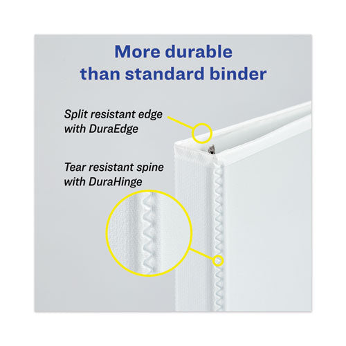 Heavy-duty View Binder With Durahinge And One Touch Ezd Rings, 3 Rings, 1" Capacity, 11 X 8.5, White