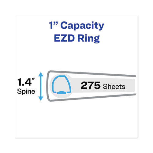 Heavy-duty View Binder With Durahinge And One Touch Ezd Rings, 3 Rings, 1" Capacity, 11 X 8.5, White