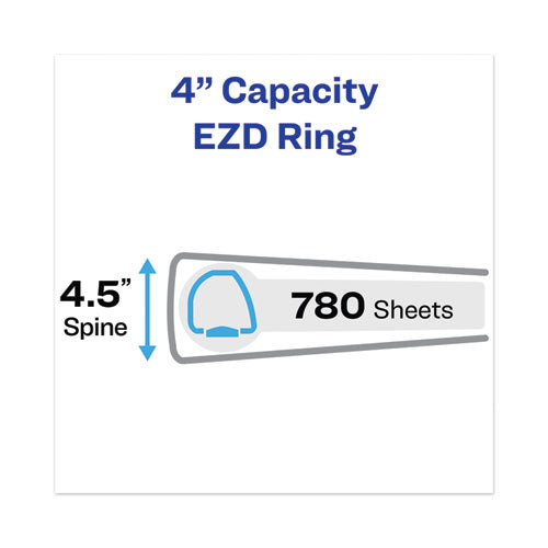 Heavy-duty View Binder With Durahinge And Locking One Touch Ezd Rings, 3 Rings, 4" Capacity, 11 X 8.5, Black