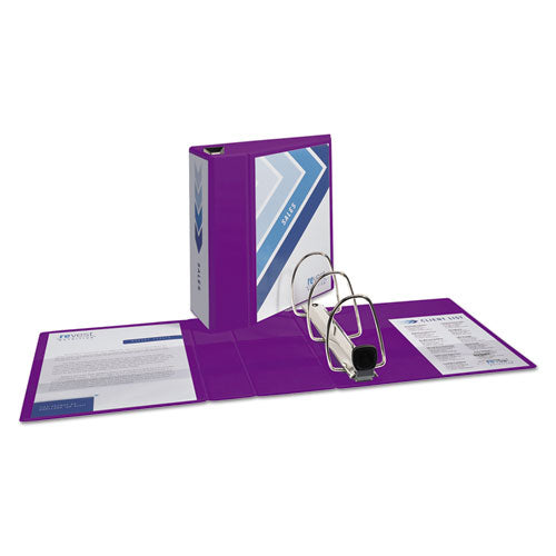 Heavy-duty View Binder With Durahinge And Locking One Touch Ezd Rings, 3 Rings, 5" Capacity, 11 X 8.5, Purple