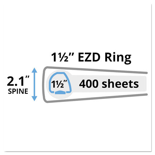 Heavy-duty Non-view Binder With Durahinge And One Touch Ezd Rings, 3 Rings, 1.5" Capacity, 11 X 8.5, Blue