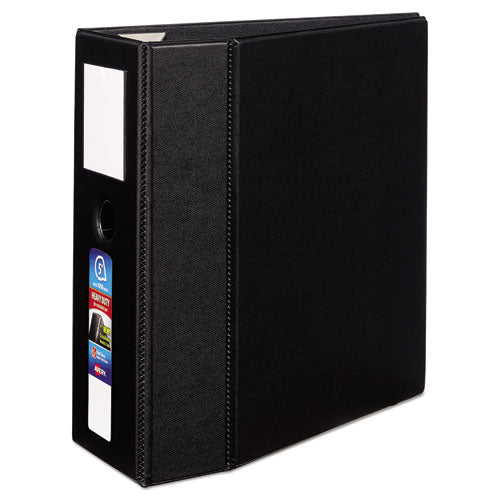 Heavy-duty Non-view Binder, Durahinge, Three Locking One Touch Ezd Rings, Spine Label, Thumb Notch, 5" Cap, 11 X 8.5, Black