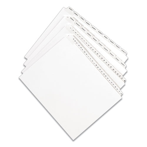 Preprinted Legal Exhibit Side Tab Index Dividers, Allstate Style, 10-tab, 1, 11 X 8.5, White, 25/pack