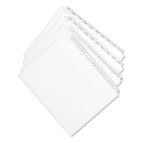 Preprinted Legal Exhibit Side Tab Index Dividers, Allstate Style, 10-tab, 4, 11 X 8.5, White, 25/pack