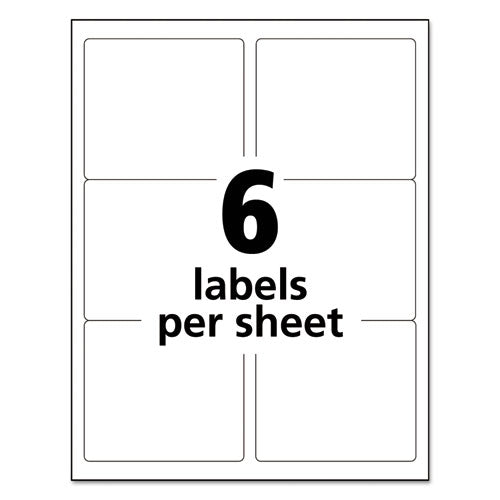 White Shipping Labels-bulk Packs, Inkjet/laser Printers, 3.33 X 4, White, 6/sheet, 250 Sheets/box