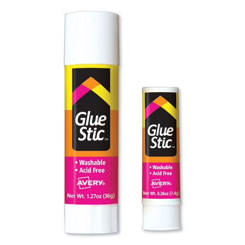 Permanent Glue Stic Value Pack, 0.26 Oz, Applies Purple, Dries Clear, 18/pack