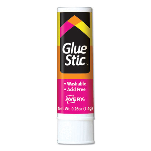 Permanent Glue Stic Value Pack, 0.26 Oz, Applies White, Dries Clear, 18/pack