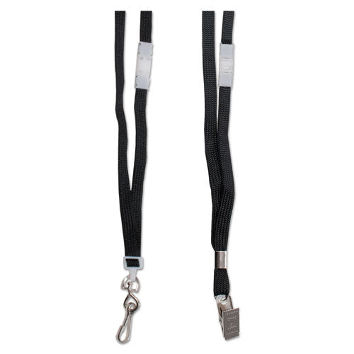 Deluxe Safety Lanyards, Metal J-hook Style, 36" Long, Black, 24/box