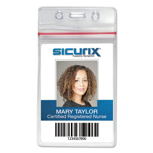 Sealable Cardholder, Vertical, 2.62 X 3.75, Clear, 50/pack