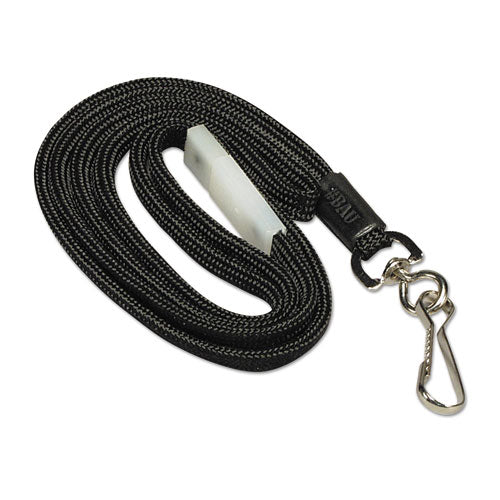 Safety Breakaway Lanyard, Metal Hook Fastener, 36" Long, Black