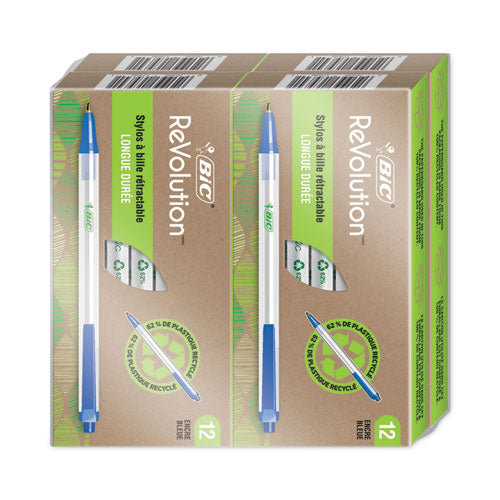 Revolution Ballpoint Pen, Retractable, Medium 1 Mm, Blue Ink/semi-clear Barrel, 48/pack