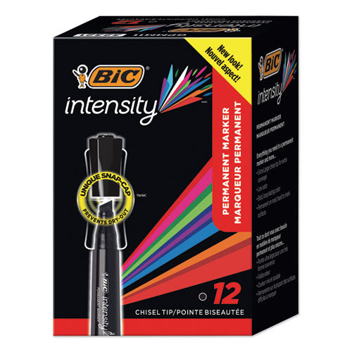 Intensity Chisel Tip Permanent Marker, Broad Chisel Tip, Tuxedo Black, Dozen