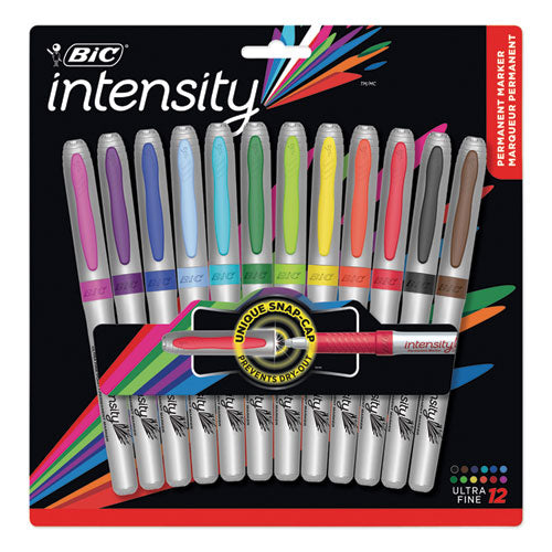 Intensity Ultra Fine Tip Permanent Marker, Extra-fine Needle Tip, Deep Sea Blue, Dozen