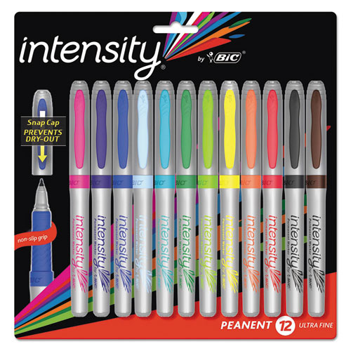 Intensity Ultra Fine Tip Permanent Marker, Extra-fine Needle Tip, Deep Sea Blue, Dozen