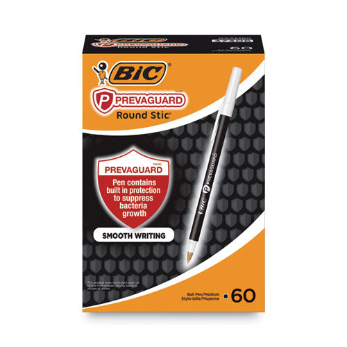 Prevaguard Ballpoint Pen, Stick, Medium 1 Mm, Black Ink/black Barrel, 60/pack