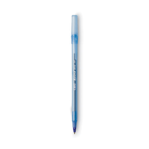 Round Stic Xtra Life Ballpoint Pen Value Pack, Stick, Medium 1 Mm, Blue Ink, Translucent Blue Barrel, 60/box