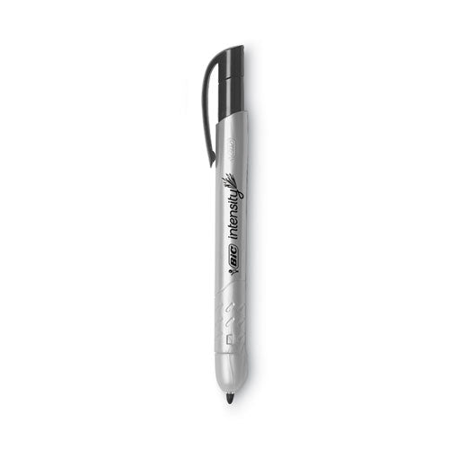 Intensity Retractable Permanent Marker, Fine Bullet Tip, Black, Dozen