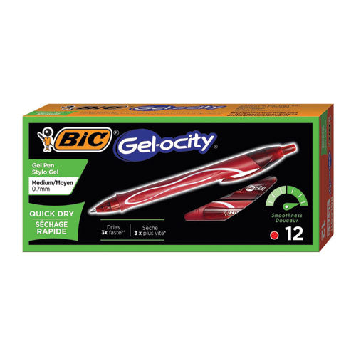 Gel-ocity Quick Dry Gel Pen, Retractable, Fine 0.7 Mm, Three Assorted Ink And Barrel Colors, Dozen