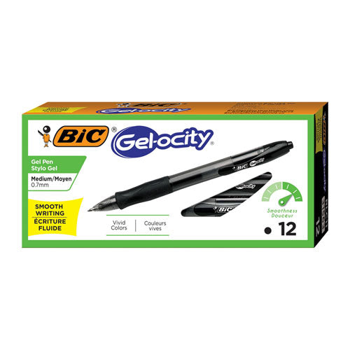 Gel-ocity Gel Pen, Retractable, Medium 0.7 Mm, Blue Ink, Translucent Blue Barrel, Dozen