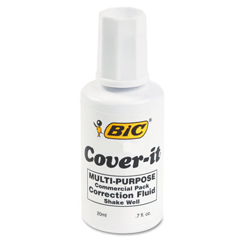 Cover-it Correction Fluid, 20 Ml Bottle, White, Dozen