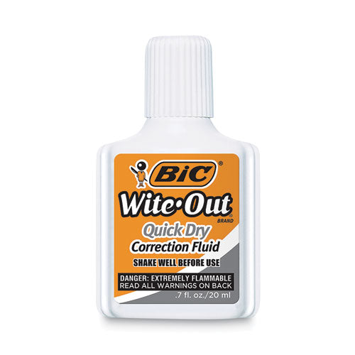 Wite-out Quick Dry Correction Fluid, 20 Ml Bottle, White, 3/pack