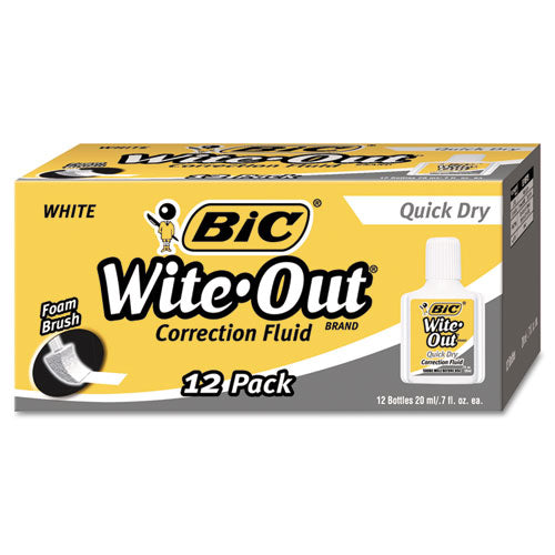 Wite-out Quick Dry Correction Fluid, 20 Ml Bottle, White, 3/pack